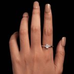 Silberring mit Moissanit-Kristall, Größe 6