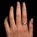 Silberring mit Moissanit-Kristall, Größe 7