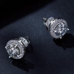 Silberohrringe, Moissanit, Zirkon