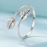 Silberring mit Blättern