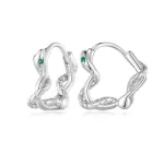 Silberohrringe, Herz mit Schlange