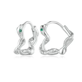 Silberohrringe, Herz mit Schlange