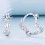 Silberohrringe, Herz mit Schlange