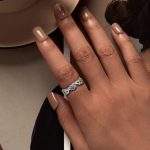 Silberring, lila Blume, Größe 6