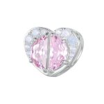 Silberner Anhänger, rosa Herz