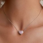 Silberner Anhänger, rosa Herz