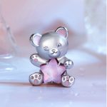 Silberanhänger, Teddybär mit Stern