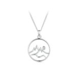 Silberne Halskette mit Berganhänger