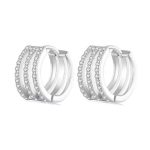 Ezüst fülbevaló, tripla karika