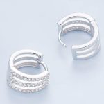 Ezüst fülbevaló, tripla karika