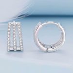 Ezüst fülbevaló, tripla karika