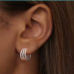 Ezüst fülbevaló, tripla karika