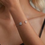 Silberarmband, floral