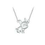 Silberne Halskette mit Bulldoggen-Anhänger