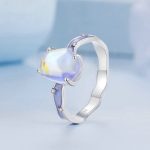 Silberring, abstrakt, Größe 7