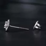 Ezüst fülbevaló, virág