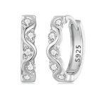 Ezüst fülbevaló hullámos mintával