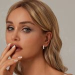 Ezüst fülbevaló, moissanit