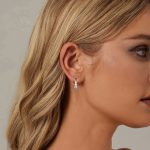 Ezüst fülbevaló, moissanit