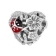 Silberanhänger, Herz mit Marienkäfer