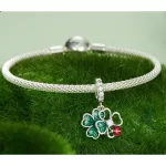 Silberanhänger mit Doppelklee-Marienkäfer