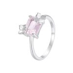 Ezüst gyűrű áttetsző üveggel, 6-os méret