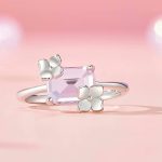 Ezüst gyűrű áttetsző üveggel, 8-as méret