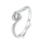 Silberring, herzförmig, Größe 7