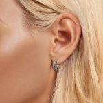 Silberohrringe mit Rautenmuster