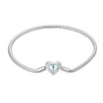 Silberarmband mit Mondstein, 19 cm