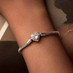 Silberarmband mit Mondstein, 19 cm