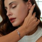 Silberarmband mit Mondstein, 17 cm