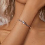 Silberarmband mit Mondstein, 17 cm