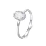 Ezüst gyűrű cirkóniummal és moissanittal, 6-os méret
