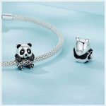 Ezüst charm, panda