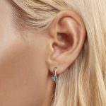 Ezüst fülbevaló, csillag