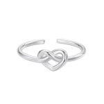Ezüst gyűrű szívvel, nyitott