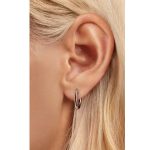 Ezüst karika-fülbevaló, M