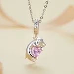 Ezüst charm, kutya szívvel