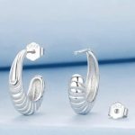Ezüst fülbevaló, nyitott karika