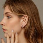 Ezüst fülbevaló, nyitott karika