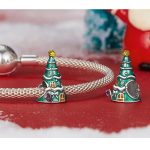Ezüst charm, karácsonyfa