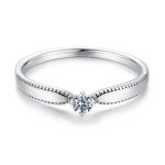 Ezüst női gyűrű moissanite-kristállyal, 6