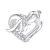 Ezüst charm, szív