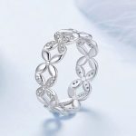 Ezüst női gyűrű, virágos, 6