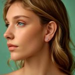 Ezüst fülbevaló, szív