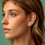 Ezüst fülbevaló, virág