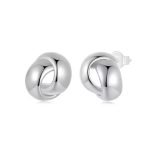 Ezüst fülbevaló, csomó