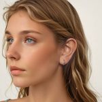 Ezüst fülbevaló, csillagos