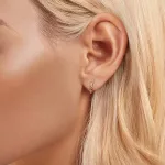 Ezüst fülbevaló, négylevelű lóhere 